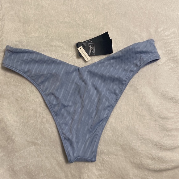 Abercrombie & Fitch High Leg Cheeky Swim Bottom- Baby Blue - Picture 2 of 3